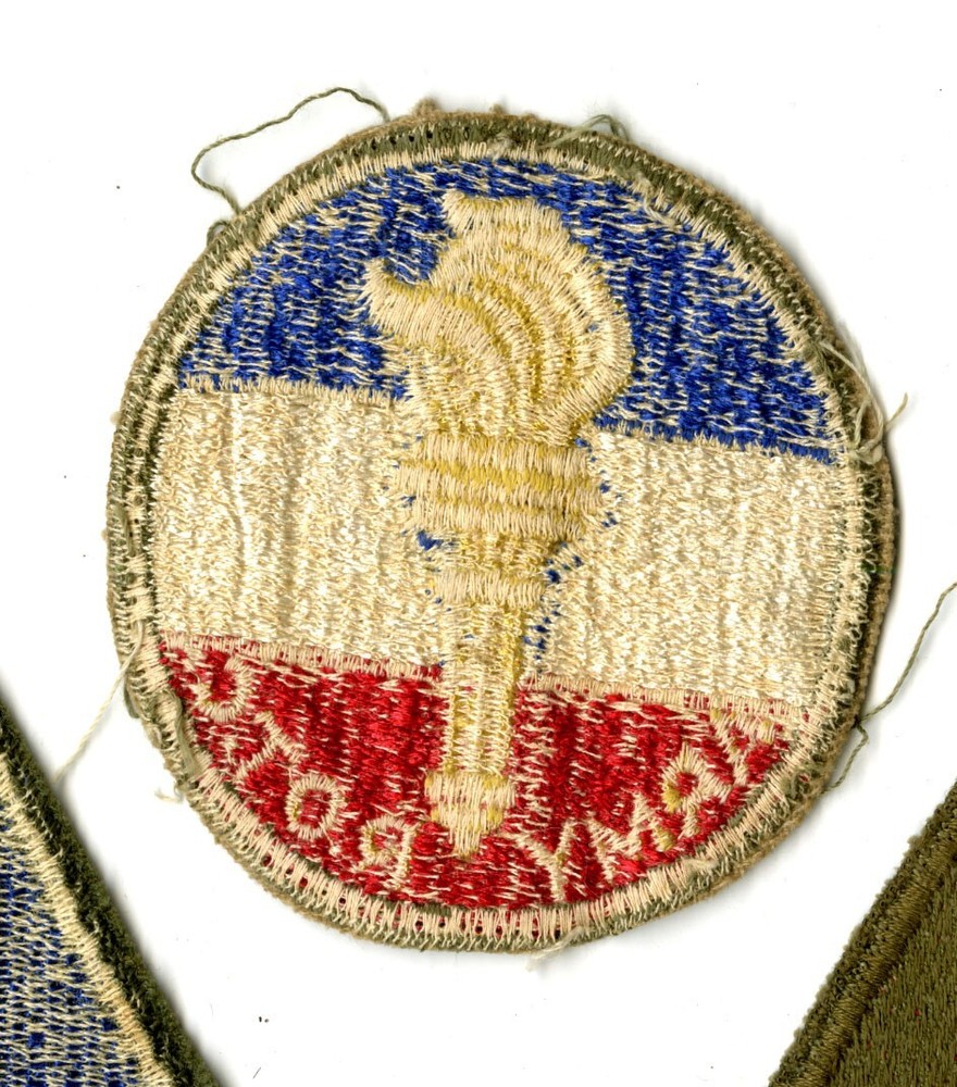 Army ROTC OD Border White Back Patch Cut Edge Vintage