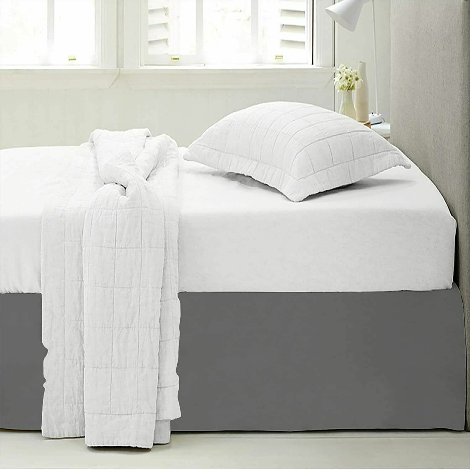 Bed Skirt Premium Full Queen King Size Microfiber Hotel Quality 14" Drop Skirts