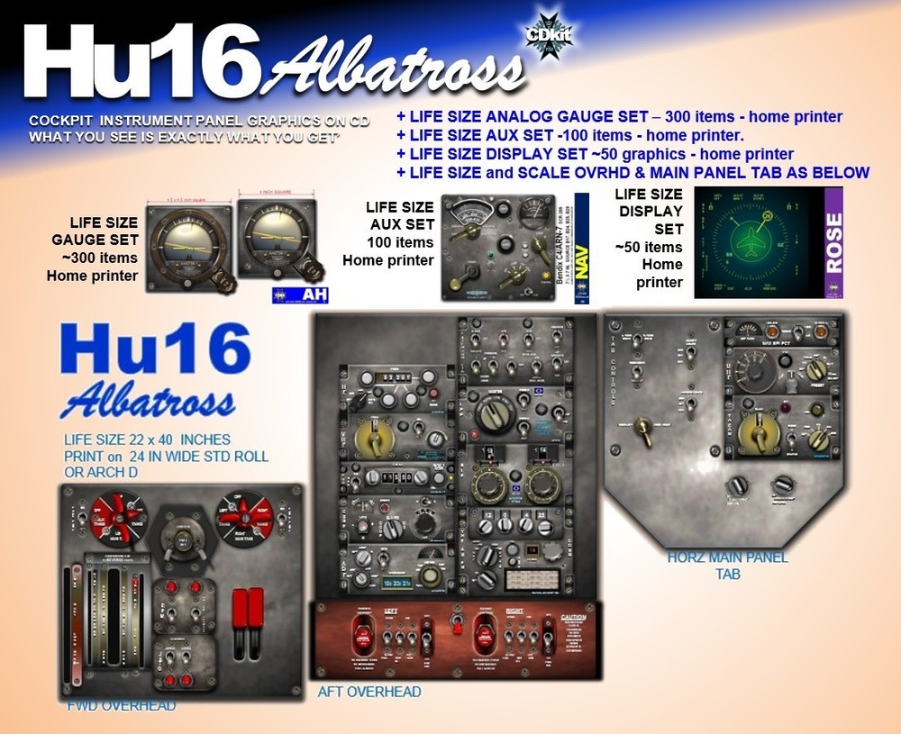 HU16 ALBATROSS COCKPIT instrument panel CDkit