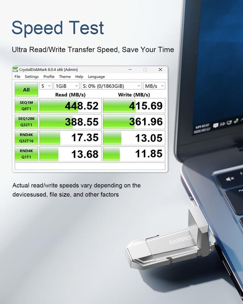 64GB USB C SSD-Grade Flash Drive USB 3.2