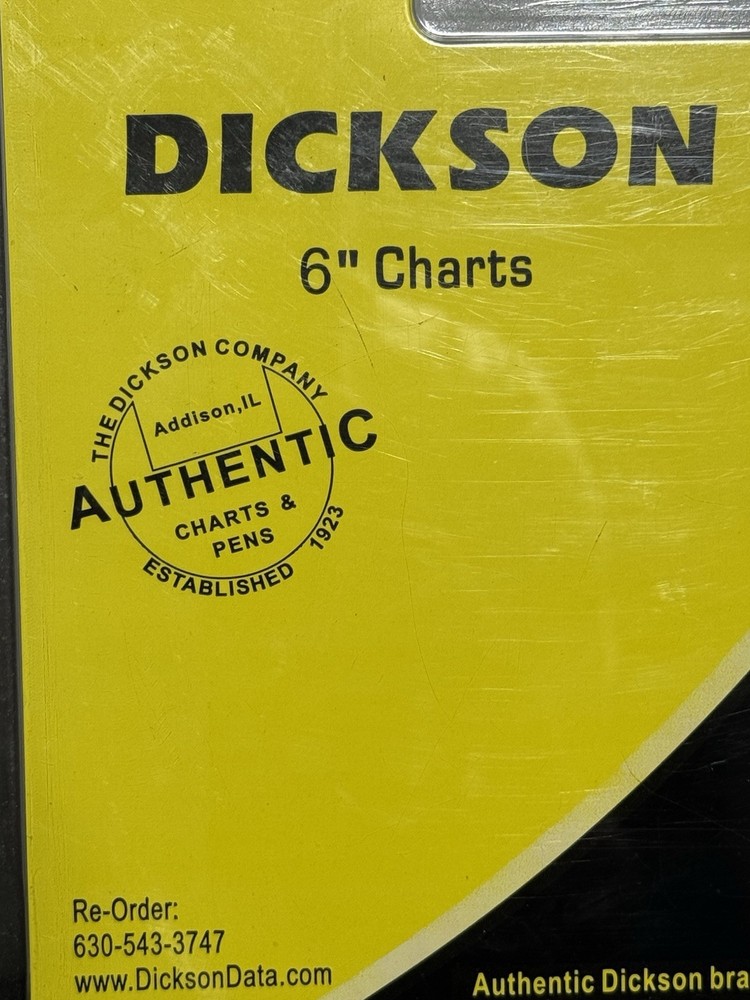 Dickson 6" Chart Paper for Super Compact Temperature Chart Recorders 5 to 20C