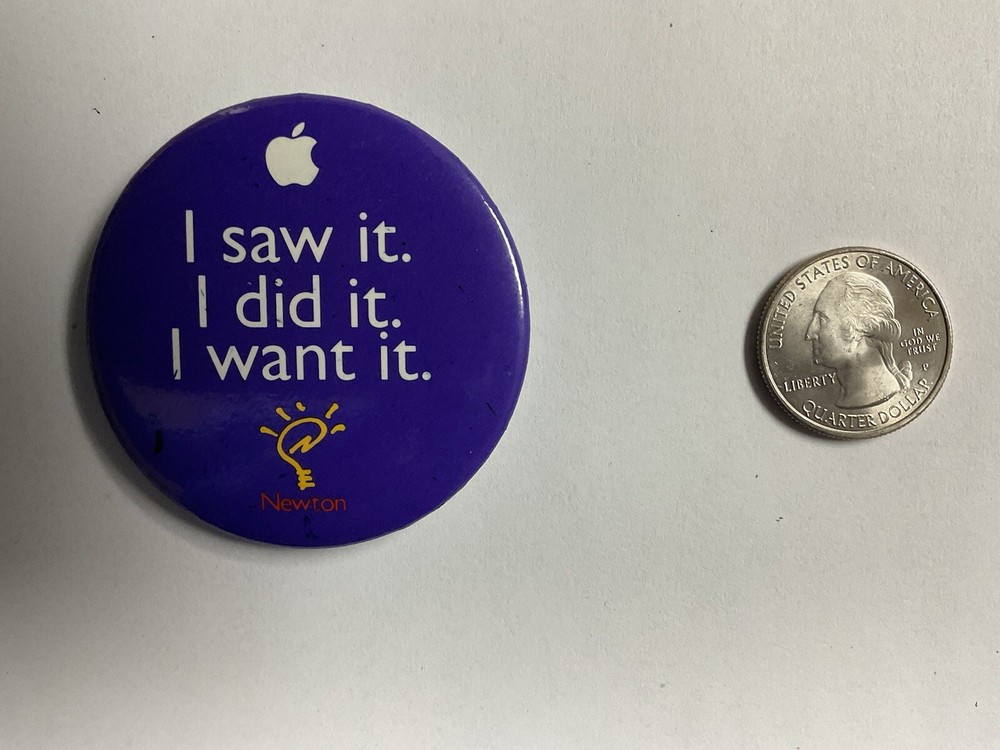 Vintage Apple Computer NEWTON MESSAGE PAD Button pin, RARE