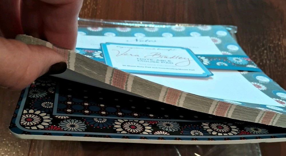 NEW Vera Bradley TAKE NOTE LINE Night Owl Note-able Mouse Pad 50 Sheet Note Pad