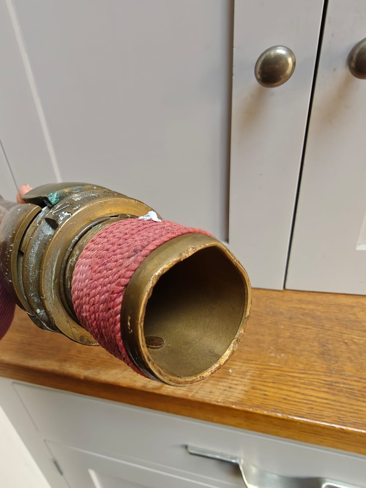 Vintage fire old brass copper bronze hose nozzle end