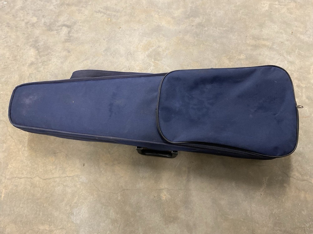 Durable Cloth Fluff Triangle Shape Case Gray/Beige Lining for Violin Blue