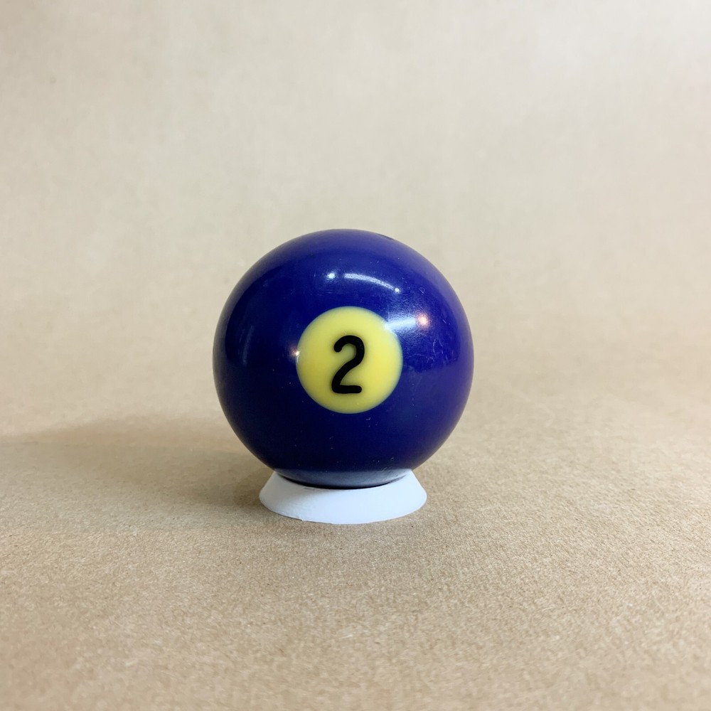 Vintage Bakelite Billiard #2 Solid Blue Pool Ball with Display Stand