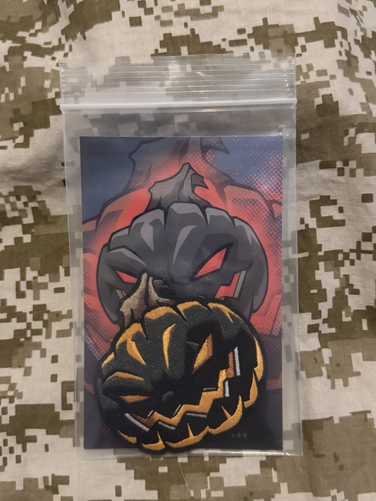 The Grumpy Pencil, Grumpy O' Lantern Orange Pumpkin Embroidery Patch