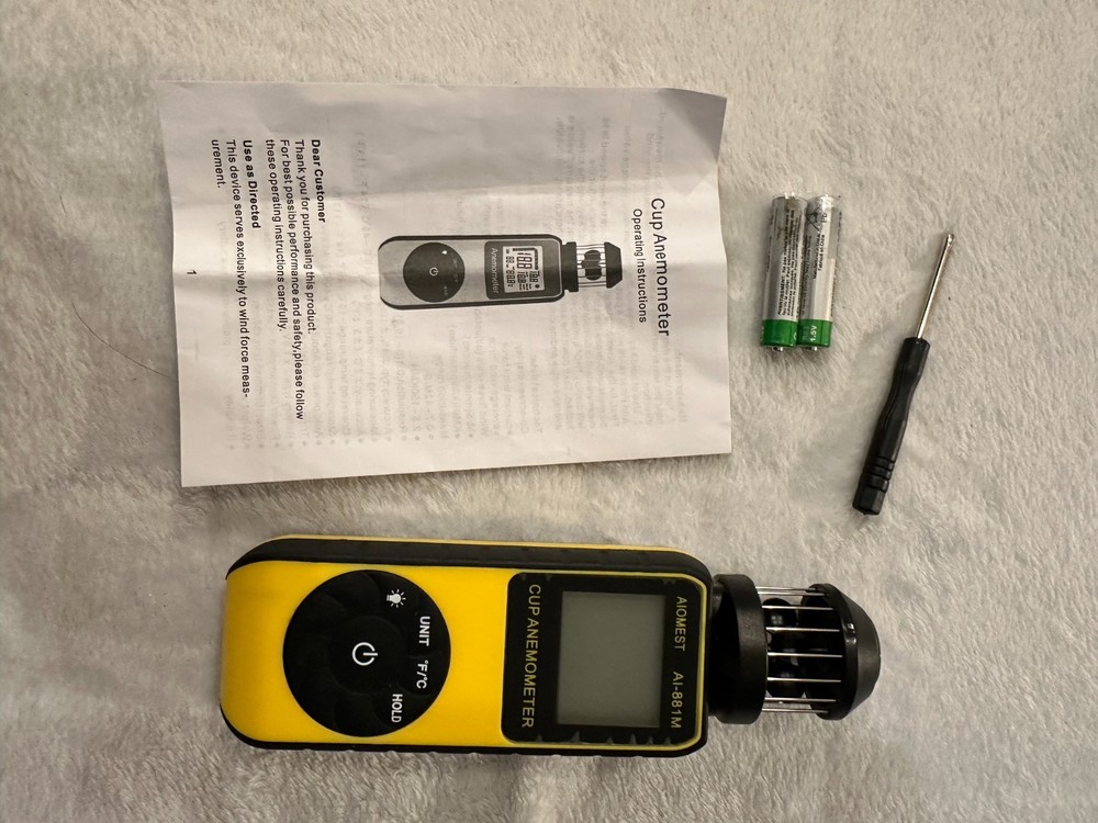 AIOMEST Handheld Wind Cup Anemometer *missing small manual compass**