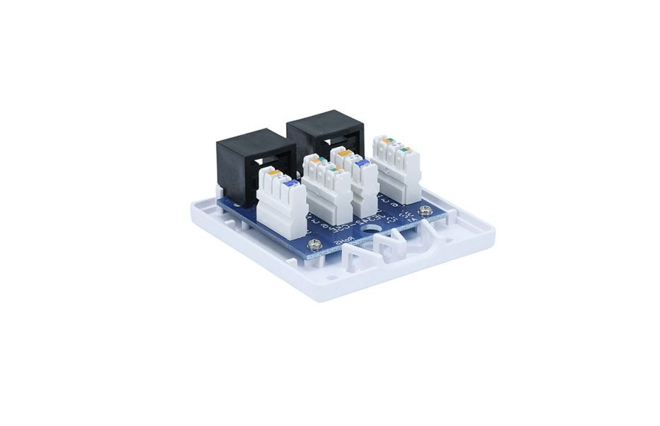 5 Pack 2-Port CAT5e RJ45 Surface Mount Box Double Duplex 110 Punch Down Cable