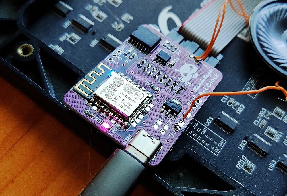 Digital Clock LED Matrix Clock Weather Station Wall clock Cool gift