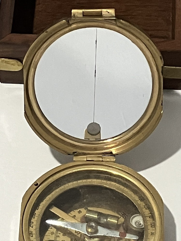 Brass Maritime Compass With Case