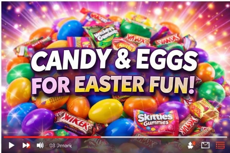 Chocolate Sweet Sour Gummy Combo Egg Hunt Pre Filled Candy Easter Eggs 50 Count