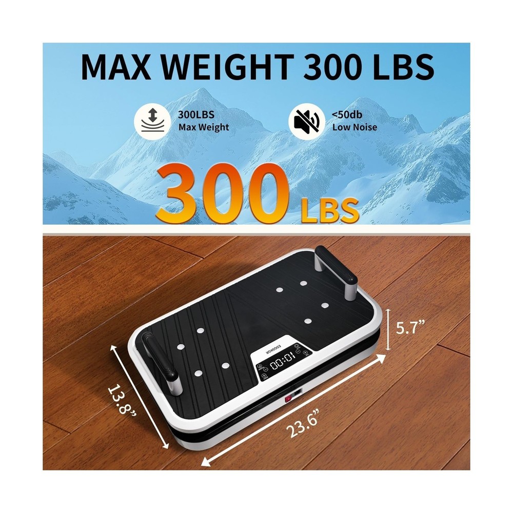 Vibration Plate Exercise Machine with Pushup Handle & Bluetooth, Full-Body Vi...