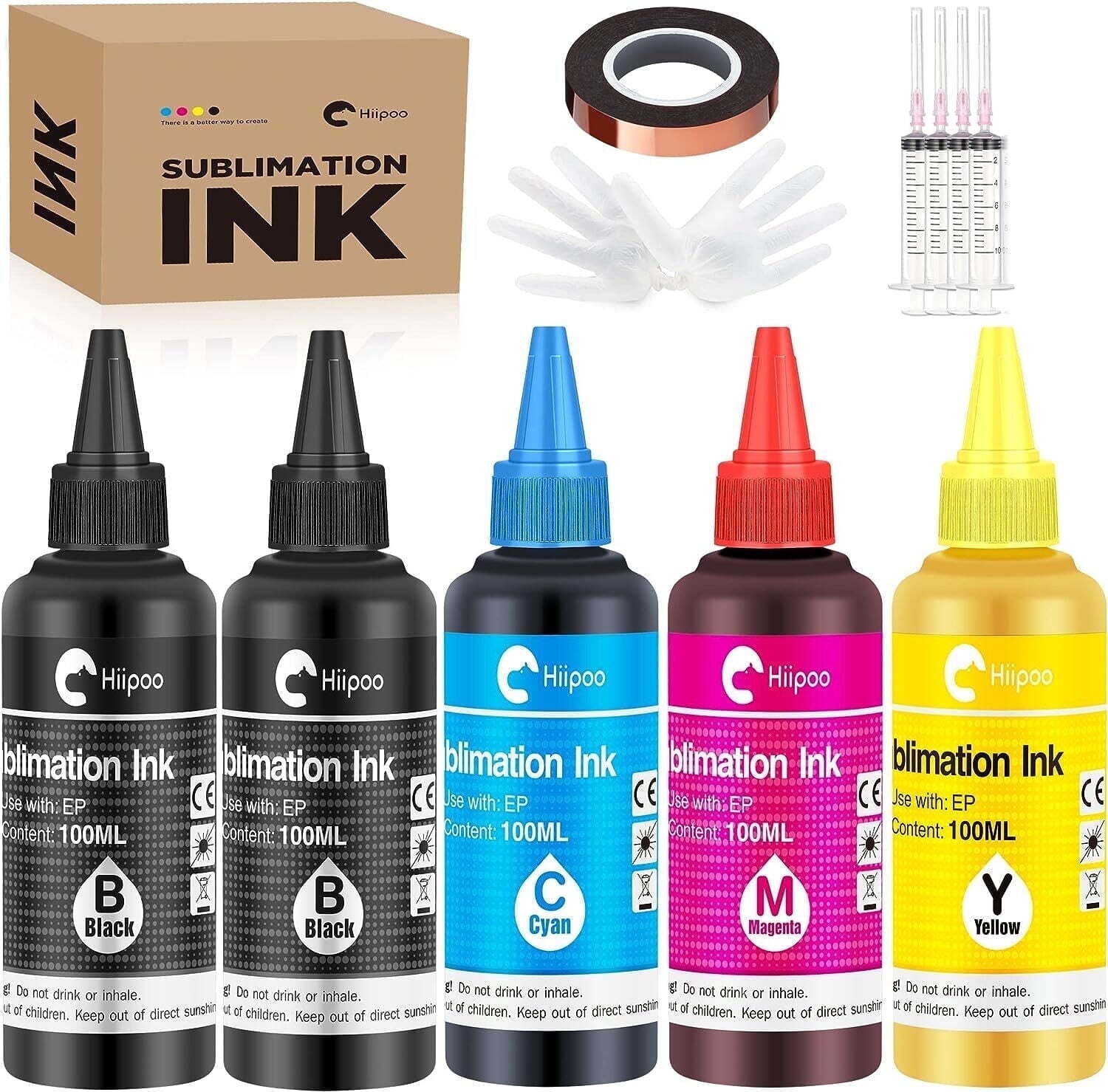 Hiipoo 500ML Sublimation Ink Refill compatible with ET2400 ET2720 ET2760 ET2800