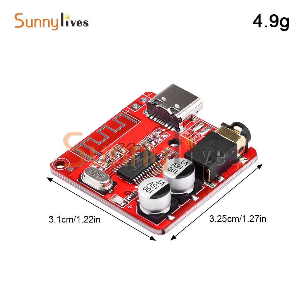 DC 3.7-5V Mini Bluetooth 5.1 Audio Receiver MP3 Decoder Amplifier Circuit Board