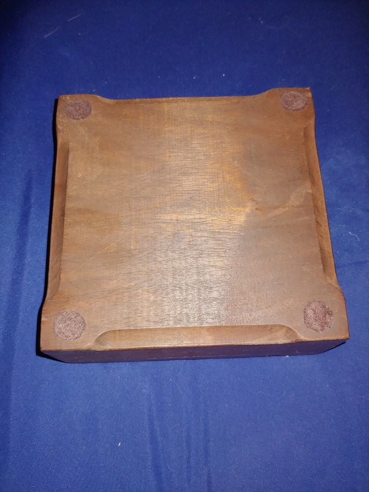 Small dark oak hinge top needlework display box