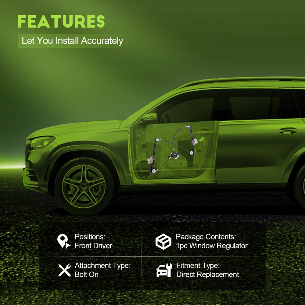 For 1997-2004 Porsche Boxster Window Regulator Front Left without Motor