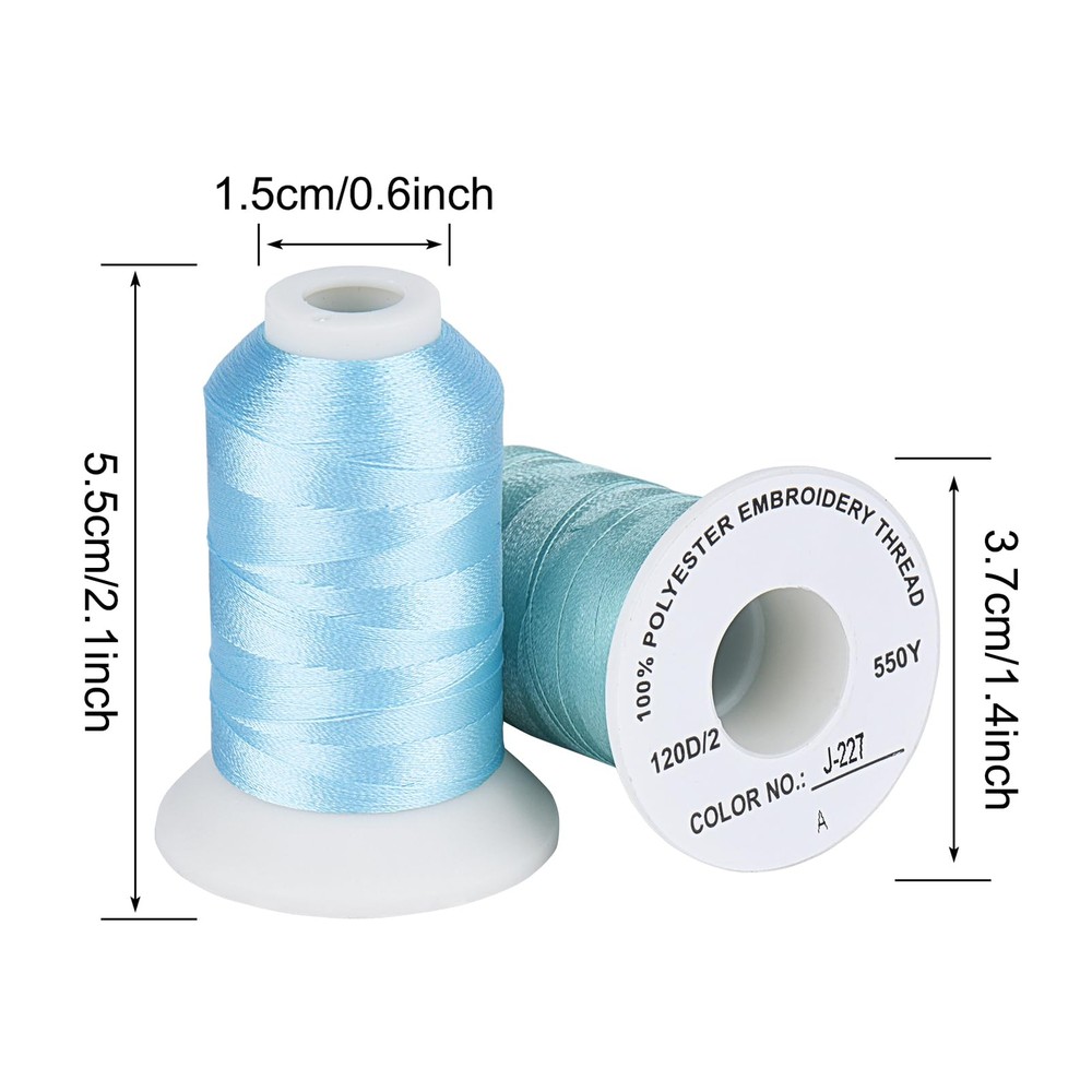 28 Assorted Janome Colors Embroidery Machine Thread with Floss Spool Savers 5...