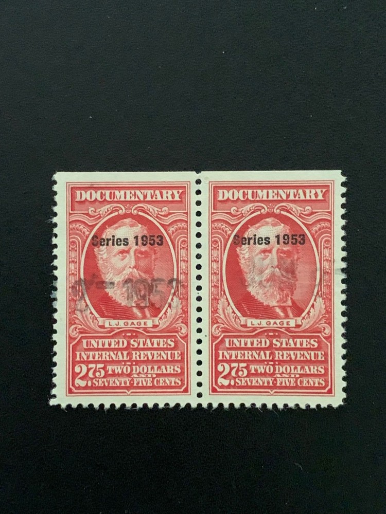 US Documentary Stamps Scott #R638 - Pair - Used