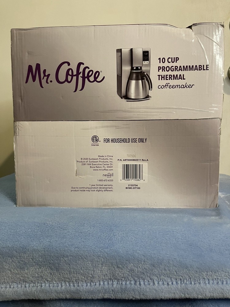 Mr. Coffee 10 Cup Programmable Thermal Coffeemaker, Optimal Brew
