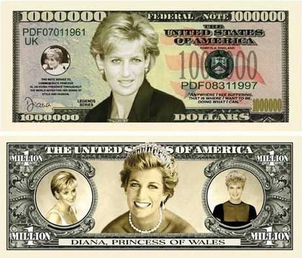 Princess Diana Million Dollar Bill  - Pack of 25