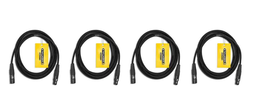 4 DMX 5 Pin 25 ft Pro DJ Shielded Lighting Light Data Cables