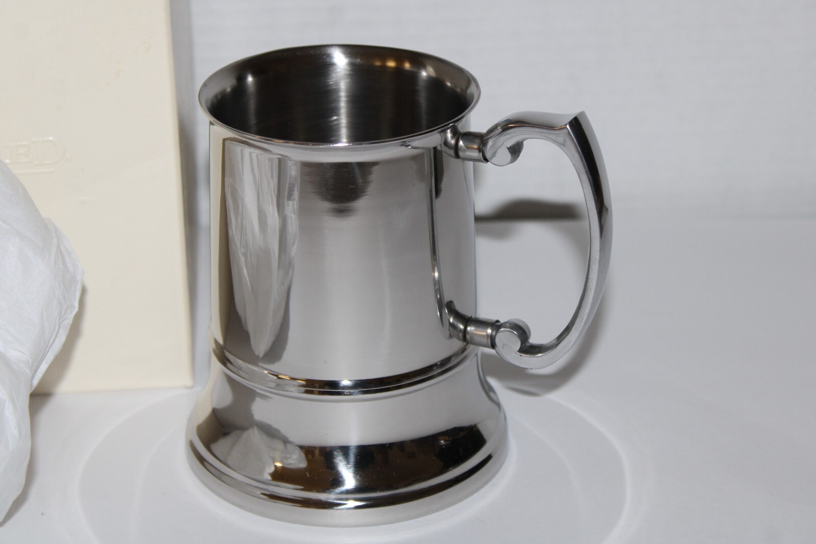 STAINLESS STEEL SILVERTONE TANKARD MUG VINTAGE THINGS REMEMBERED BEER STEIN