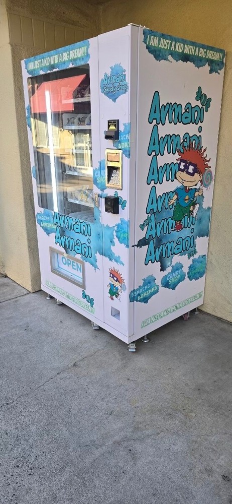 Drink, candy, chips dispenser vending machine - used