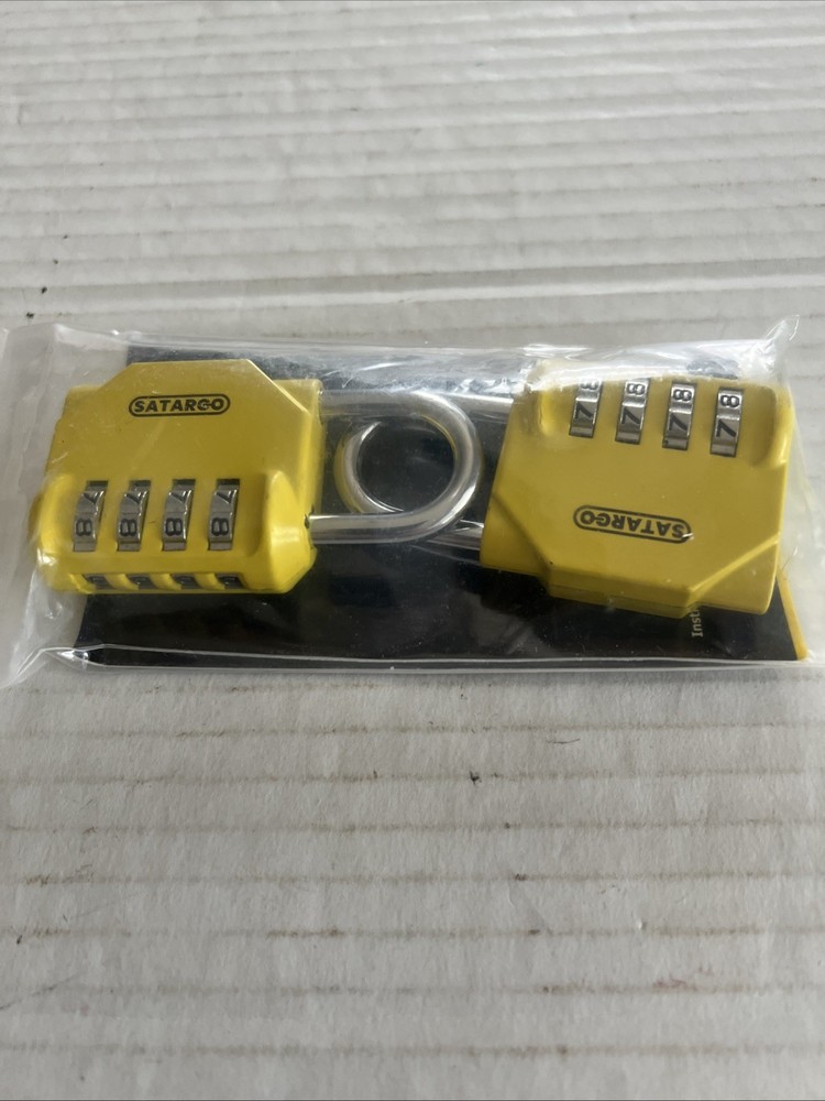 SATARGO 4 Digit Combination Lock 2 Pack Yellow New