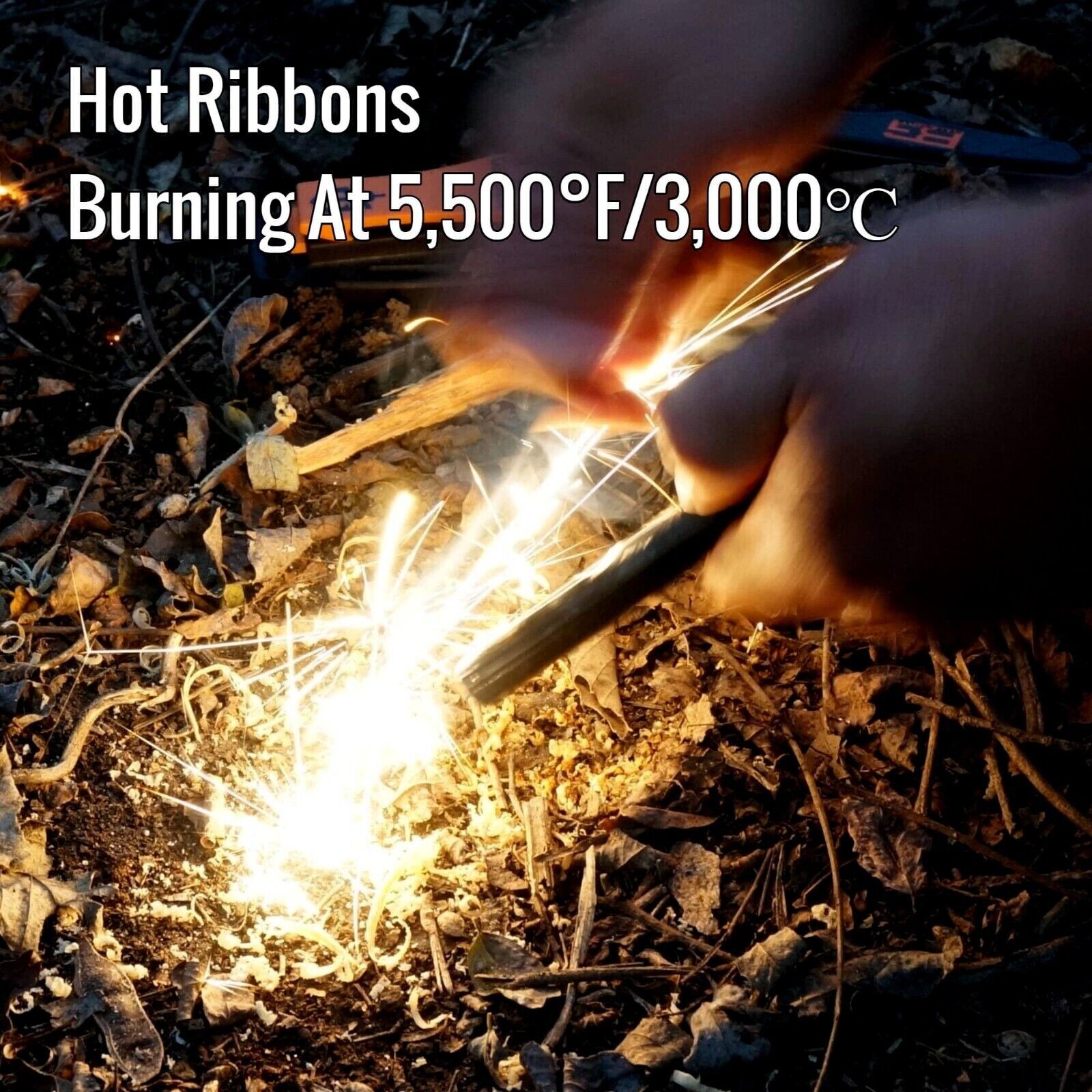 HUGE 5 x 1/2" FERRO ROD Fire Starter Survival Striker Flint + Emergency Paracord