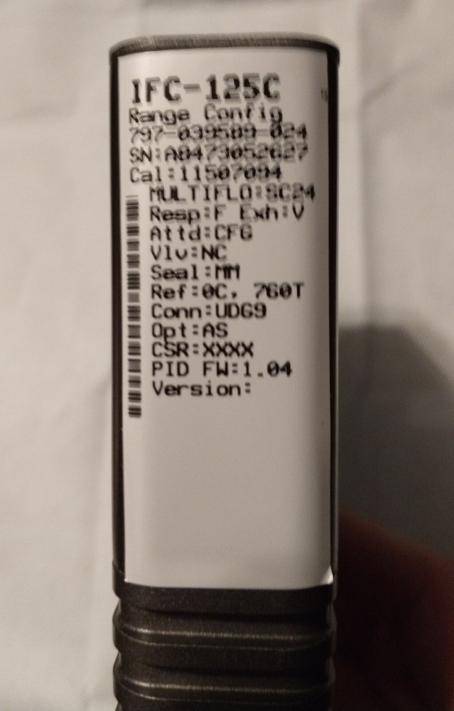Celerity Mass Flow Controller IFC-125C SC24 860 SCCM N2