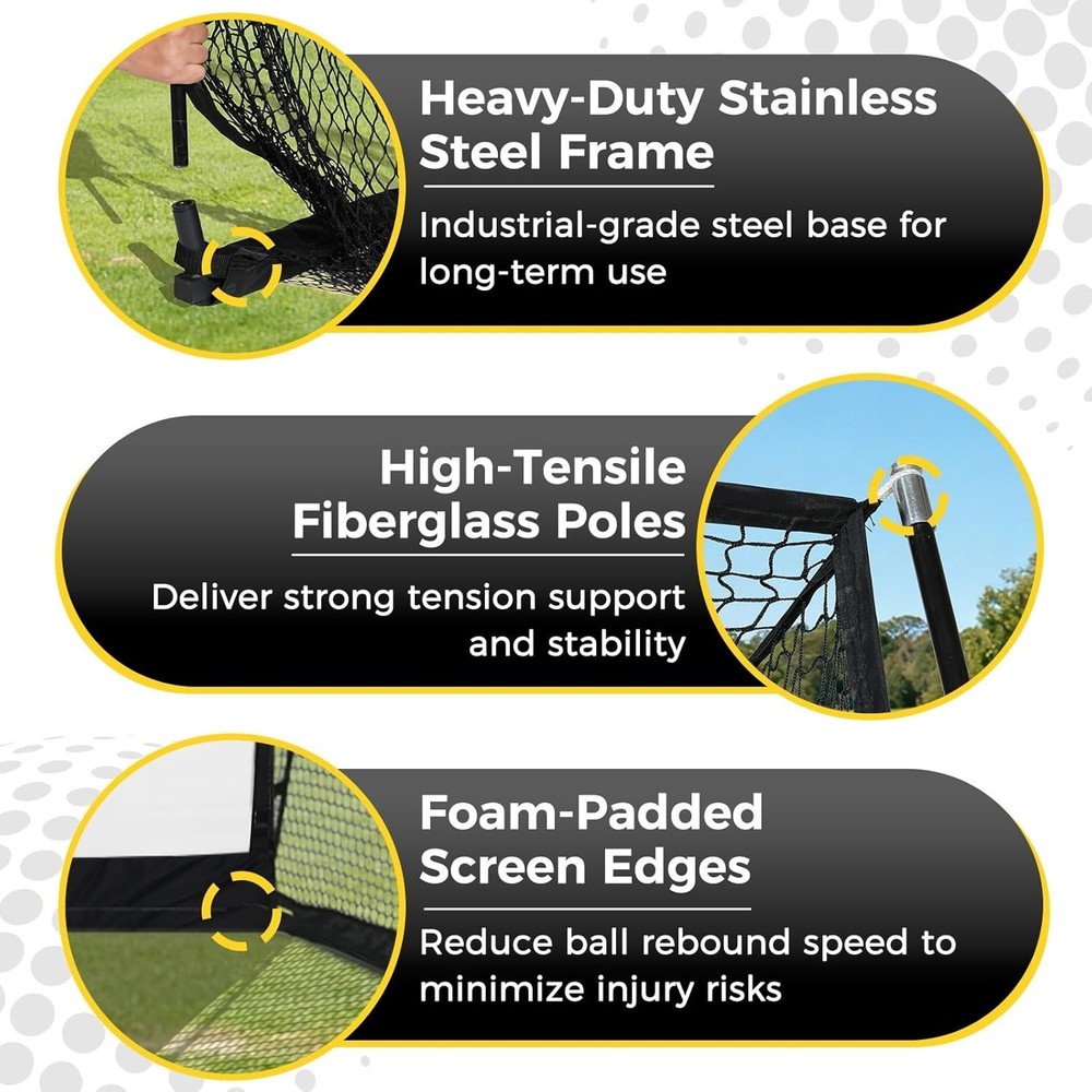 Golf Net, 11x8ft Golf Simulators Hitting Net with High-Density Impact Screen ...