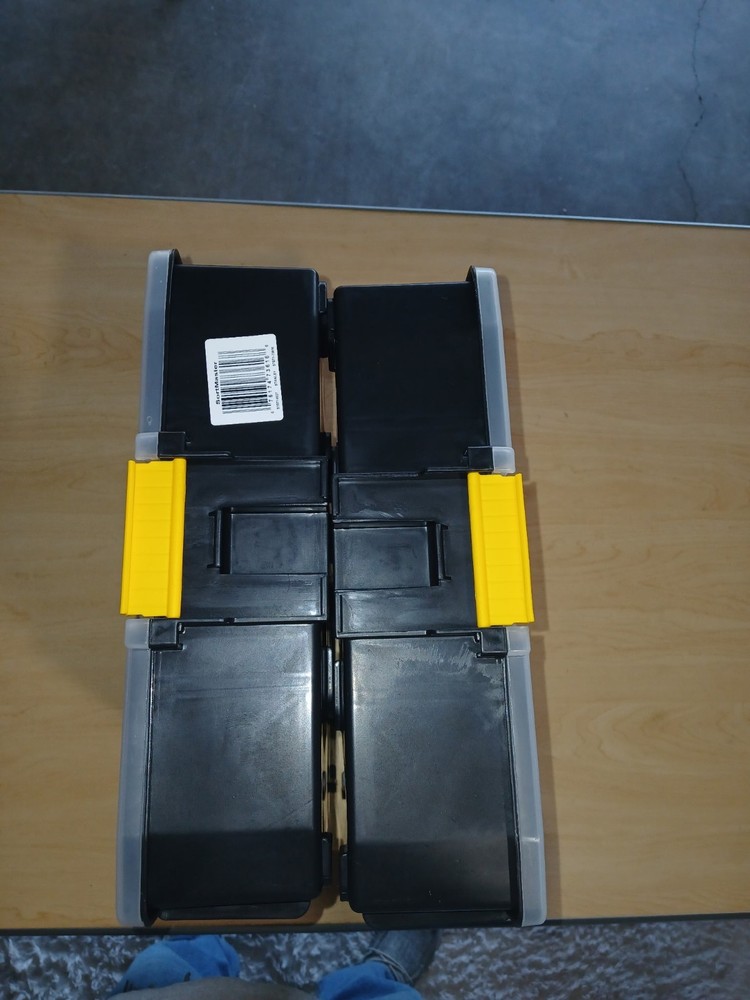 8 Stanley SortMaster Stackable Tool Boxes, Organizer Trays, Black/Yellow/Gray