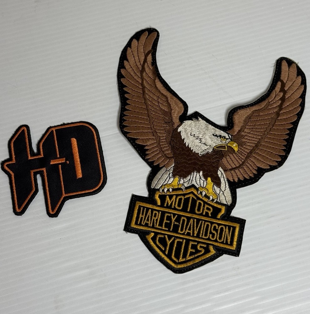 VTG 80’s HARLEY DAVIDSON Eagle Patch Motorcycle 9.5" H-D Emblem Jacket Patch Lot