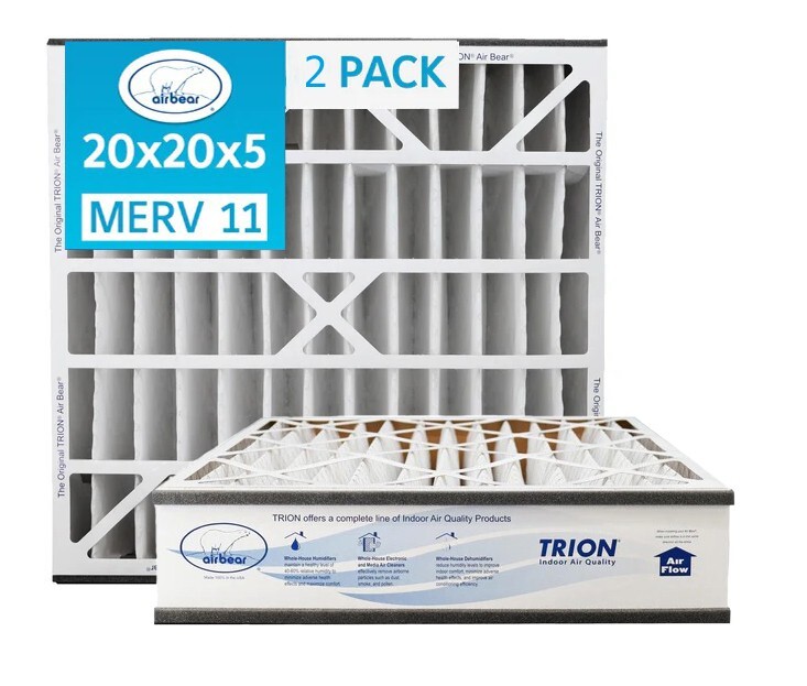 Trion Air Bear 259112-103 (2 Pack) Pleated Furnace Air Filter 20"x20"X5" MERV 11