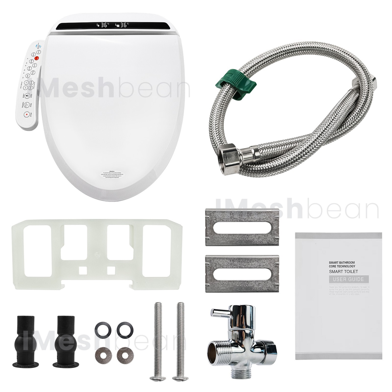 Smart Electric Bidet Toilet Heated Seat Elongated LCD Auto Flush Dry Night Light