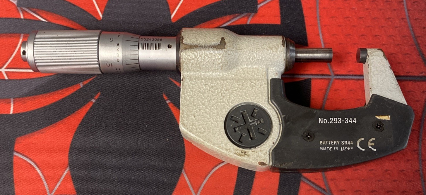 Mitutoyo 293-344 Digimatic Micrometer, 0-1"/0-25mm Range, .00005"/0.001mm