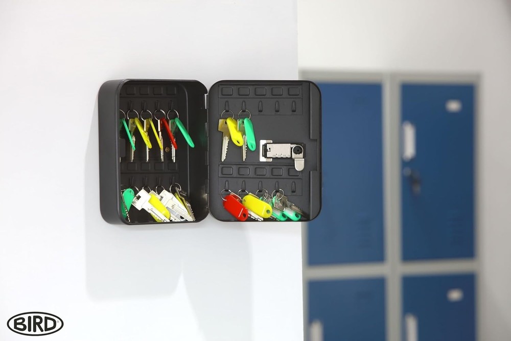 20 Key Storage Lock Box, Wall Mount Key Cabinet with Combination Lock,