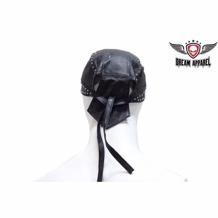 Biker Skull Cap With Studs - free shipping