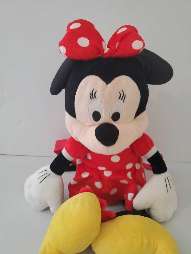 Disney Minnie Mouse Plush Backpack w/Adjustable Straps IncludeZipper Compartment