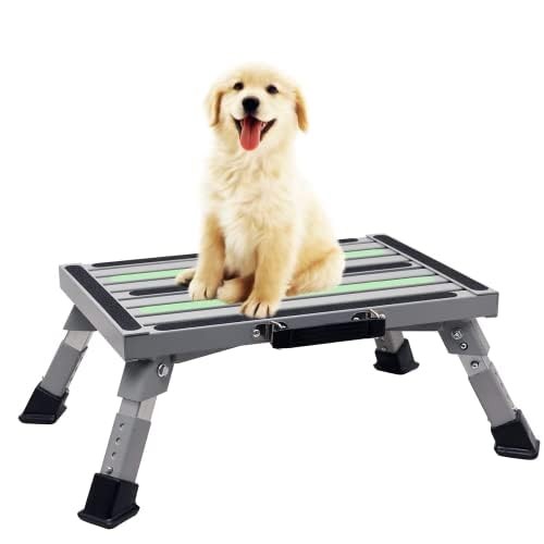 GarfatolRv Iron RV Steps, 4-Level Adjustable Folding Step Stool with Non-Slip...