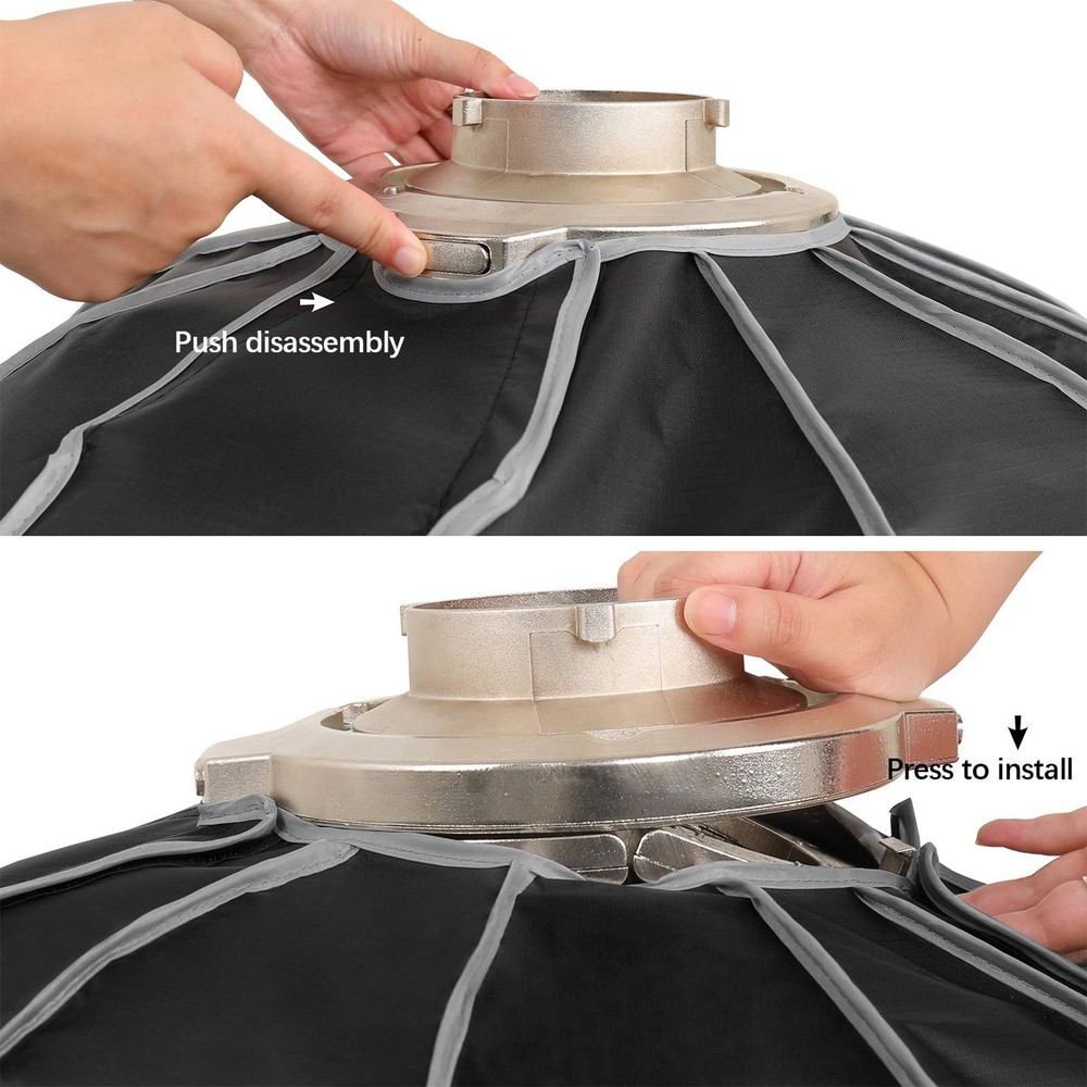 60cm/ 23.6in Quick Release Parabolic Softbox Foldable Softbox With Bowen BIVR