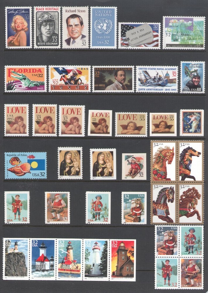 1995 U.S. COMMEMORATIVE YEAR SET *79 STAMPS* WITH WWII SHEET MINT-NH