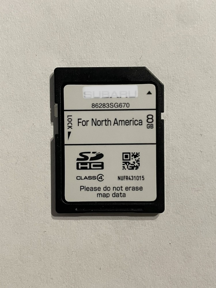 2014 2015 Forester Genuine Navigation GPS Map Data Sd Card. Part # 86283SG670.