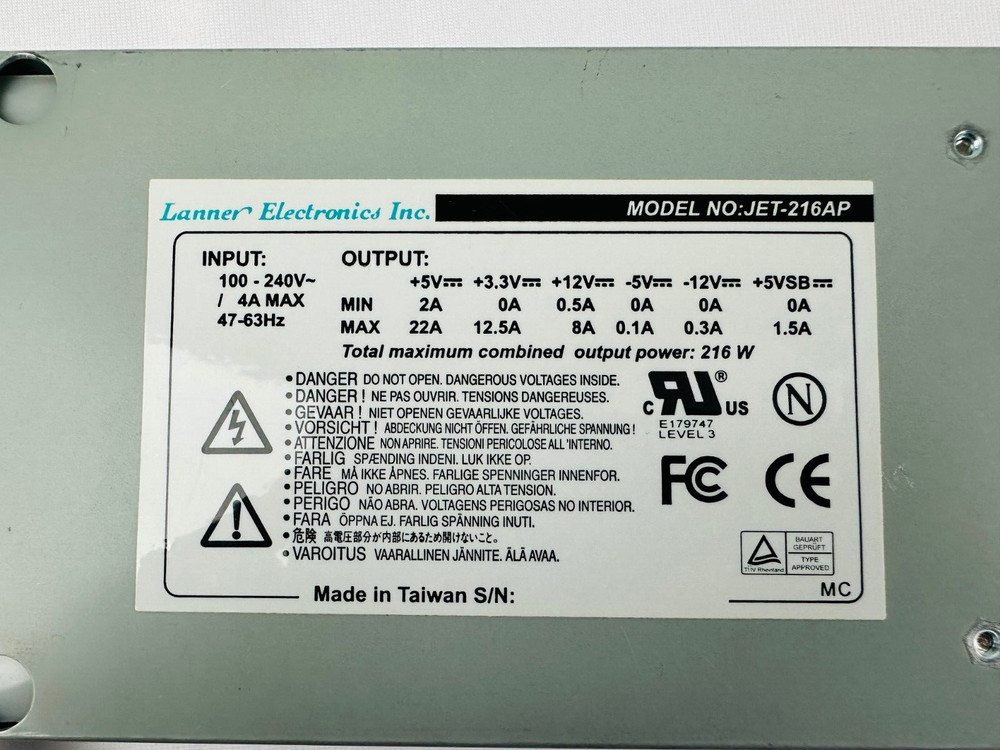 Lanner Electronics JET-216AP Power Supply
