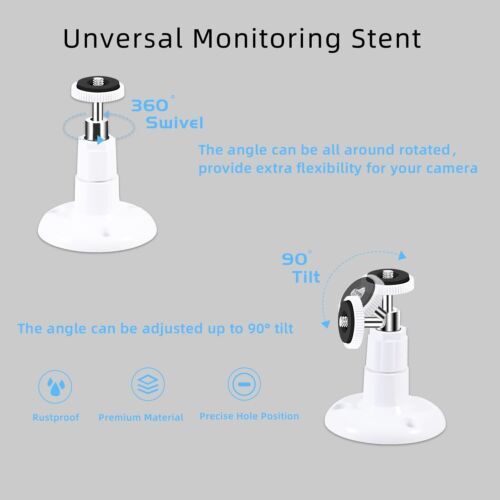 2pcs Universal Wall Mount Bracket for Security Camera with 1/4" Screw Connector