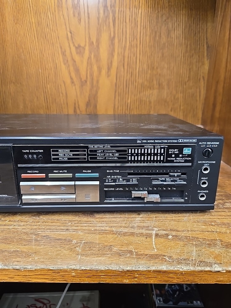 TEAC R-400X Auto Reverse Stereo Cassette Deck Black DBX Reduction System