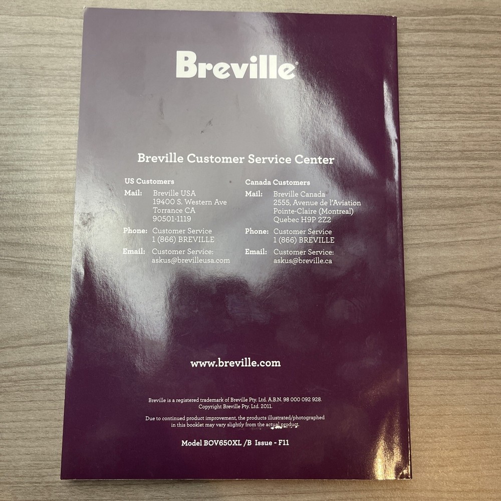 Breville “650XL” Instruction Book
