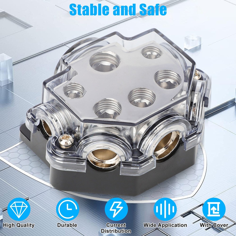 2pcs Comprehensive Protection Car Audio System Distribution Block 1 In 5 Out