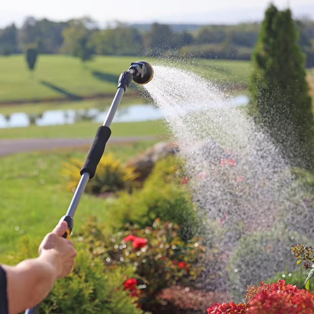 NEW 8-Pattern Watering Extension Wand 33in Adjustable Height Rubber Handle